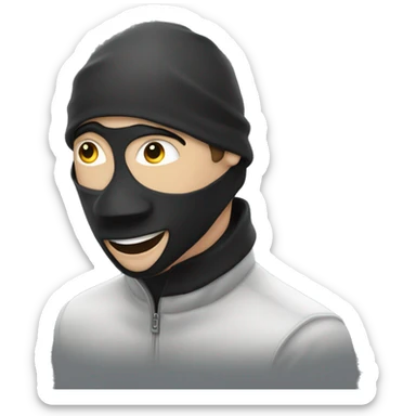 Homme au masque de fer qui lève la main sticker