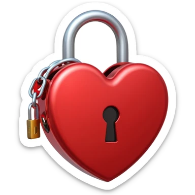 heart is in an open lock sticker
