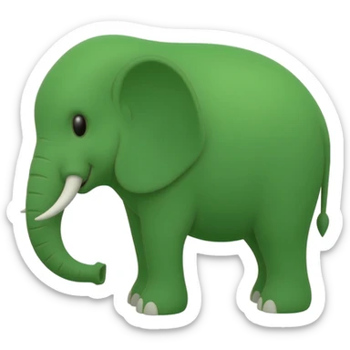 Green elephant sticker
