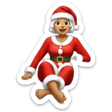 mrs santa claus sitting on bed sticker