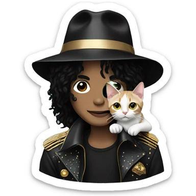 michael jackson with a cat sticker