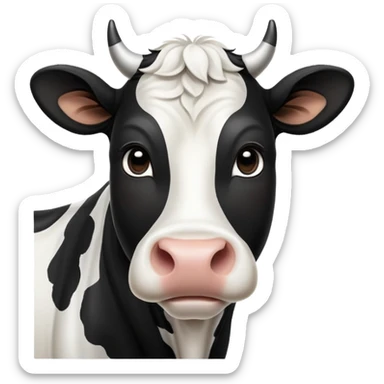 cinematic-noble-black-and-white-cow-portrait-emoji,-poised-and-regal,-with-a-large,-sturdy-build-and-a-beautifully-patterned-hide-of-rich-black-accented-by-crisp-white-patches,-deep-set-soulful-brown-eyes,-simplified-yet-sharp-and-sophi (2) sticker
