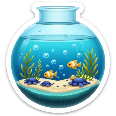 aqua tank, with sea seed little bubbles. sticker