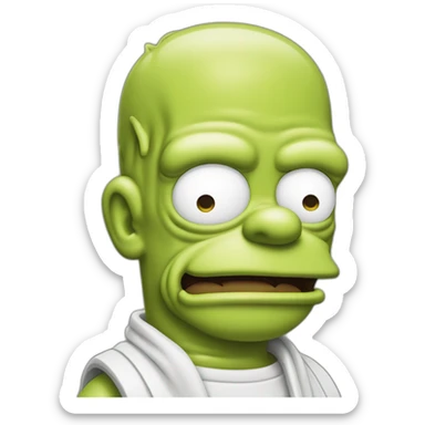 Homer Simpson qui boit bébé Yoda sticker