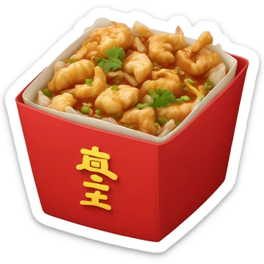 Chinese food in a red box sticker