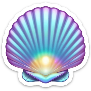 Open pearl shell with glowy light sticker