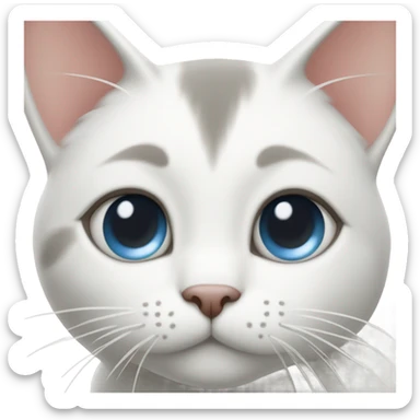 White cat coquette  sticker