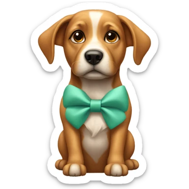 dog wearing bows sticker
