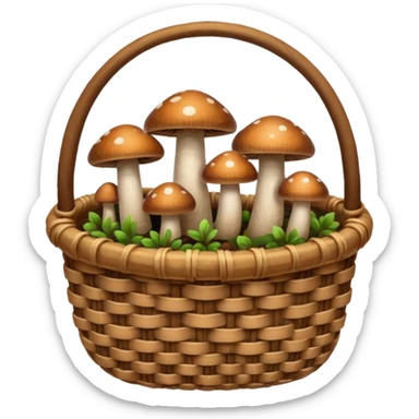 mushrooms in busket sticker