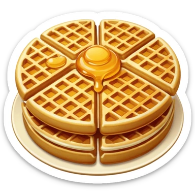 round waffle with honey sticker