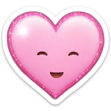 Pink heart with sparkle sticker