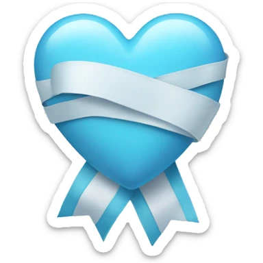 Light blue heart with a ribbon sticker