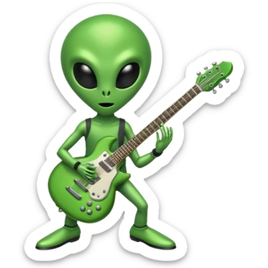 Un alien qui joue de la guitare sticker