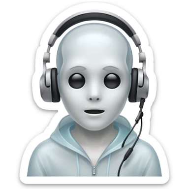 Ghost with headset sticker