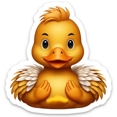 Duck with ginger hair sticker