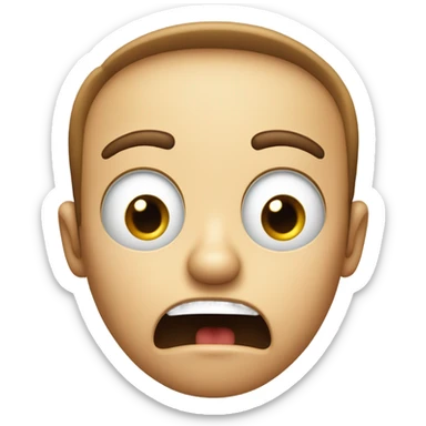 Shocked face with hand up sticker