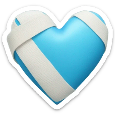 Blue heart with bandages  sticker