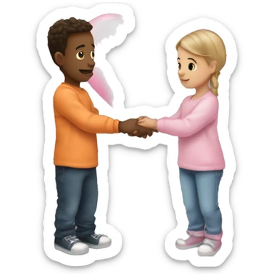 baby pink heart and girl holding hands on prison miror wirh her boyfriend sticker