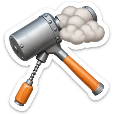 Pneumatic hammer swinging dust cloud around it sticker