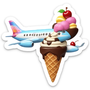Airplane themed by an  ice cream sundae sticker