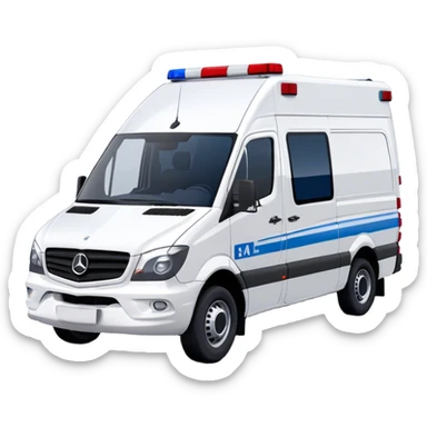 Ambulance - Mercedes-Benz Sprinter (Model Year: 2018) (Iconic Colour: White with red and blue markings) sticker