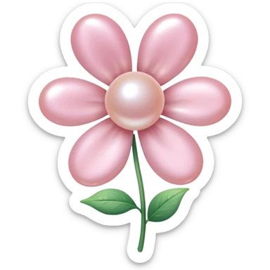 Pearl light pink flower sticker