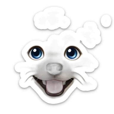 cream-pomeranian-dog blue eyes sticker