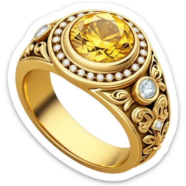 Aesthetic Engagement gold ring emoji sticker