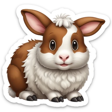 A cross between a cow and a bunny rabbit sticker