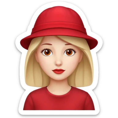 different womman with red hat sticker