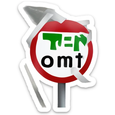 Road sign with the words over the limit ￼ sticker