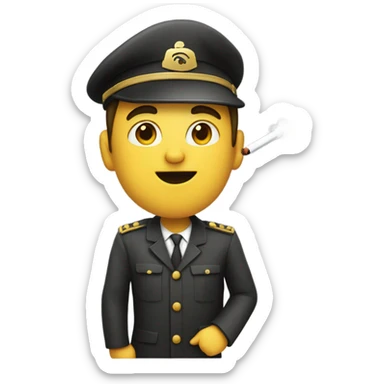 saluting with a cigarette in mouth sticker