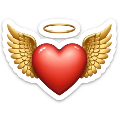 heart with angel wings sticker