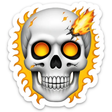 Calavera q le esplota la cabeza solo la parte de arriba y q sea de color blanco  sticker