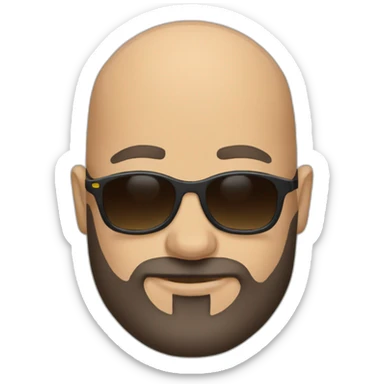 Bald guy with nice beard wearing sunglasses sticker