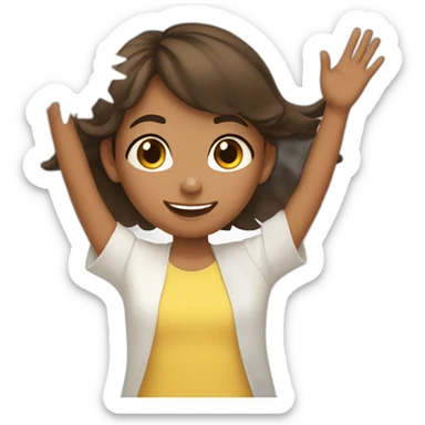 cute brunette girl praising the sun sticker