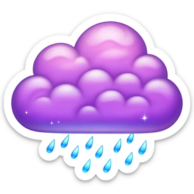 A glowing purple cloud with subtle sparkles around it. sticker