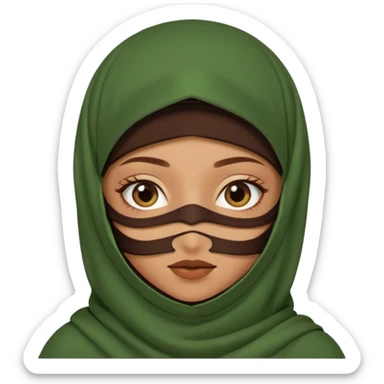 Niqab musli girl chocolate color make the niqab green sticker
