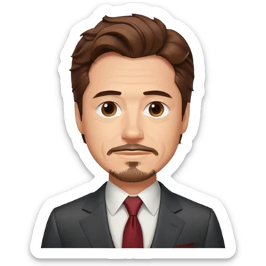 Tony Stark with wavy hair smirking sticker