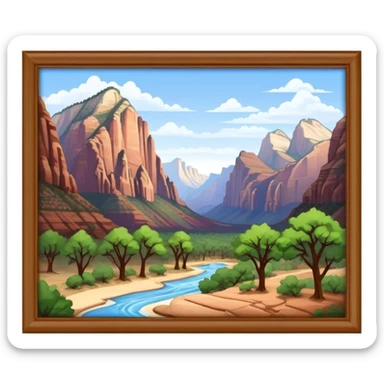 isometric zion national park sticker