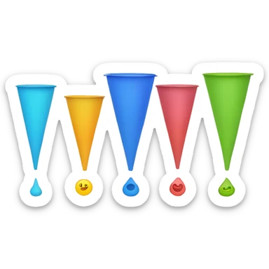 create an emoji of a marketing funnel with 4 different colors sticker