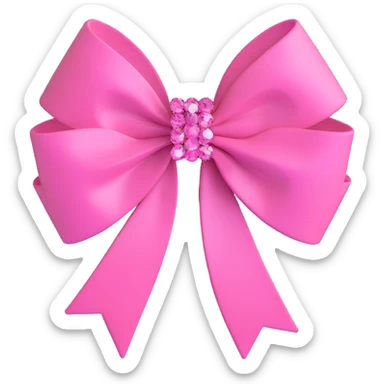 pink bow with crystal facets like a gemstone sticker