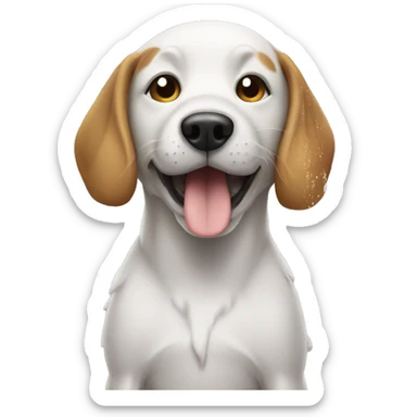 Dog taking a shower  sticker