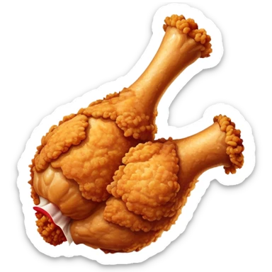 KFC style crispy fried chicken leg with golden brown breading and signature spices sticker