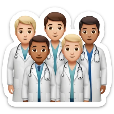 5 doctor staff all men  make some space between em sticker