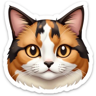 Kira white tan brown black calico cat sticker