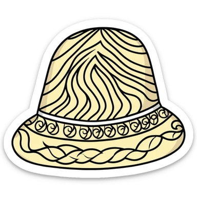 Colorful Uzbek doppa hat with floral patterns sticker