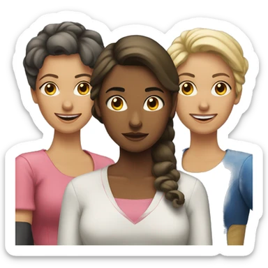 Grupo de 3 amigas sticker