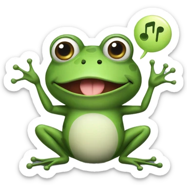 frog with a text ballon saying Rhythm  sticker