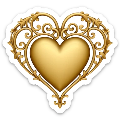 baroque filigree heart sticker